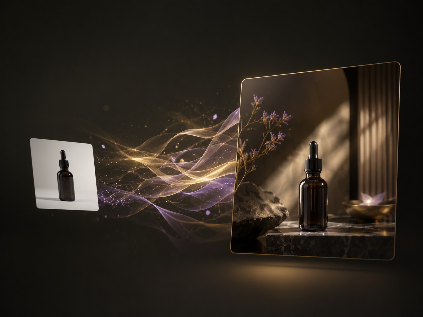 From a simple serum photo comes a premium campaign scene