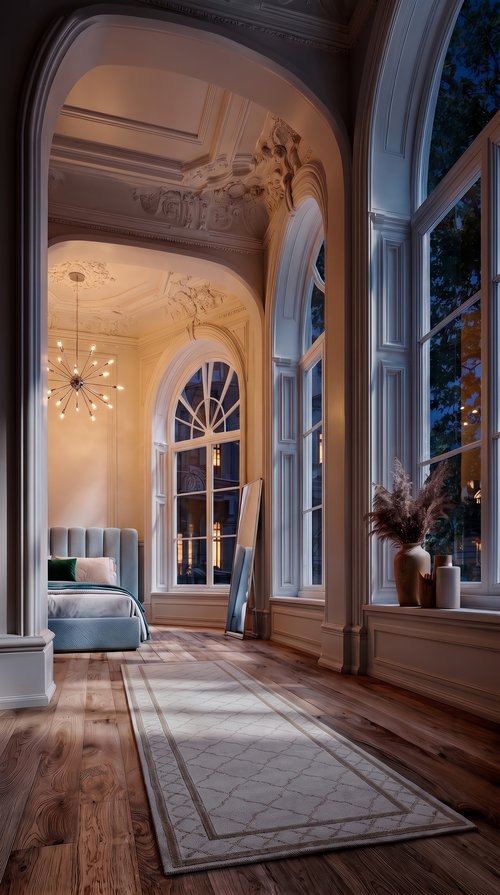 Result — furnished interior, night