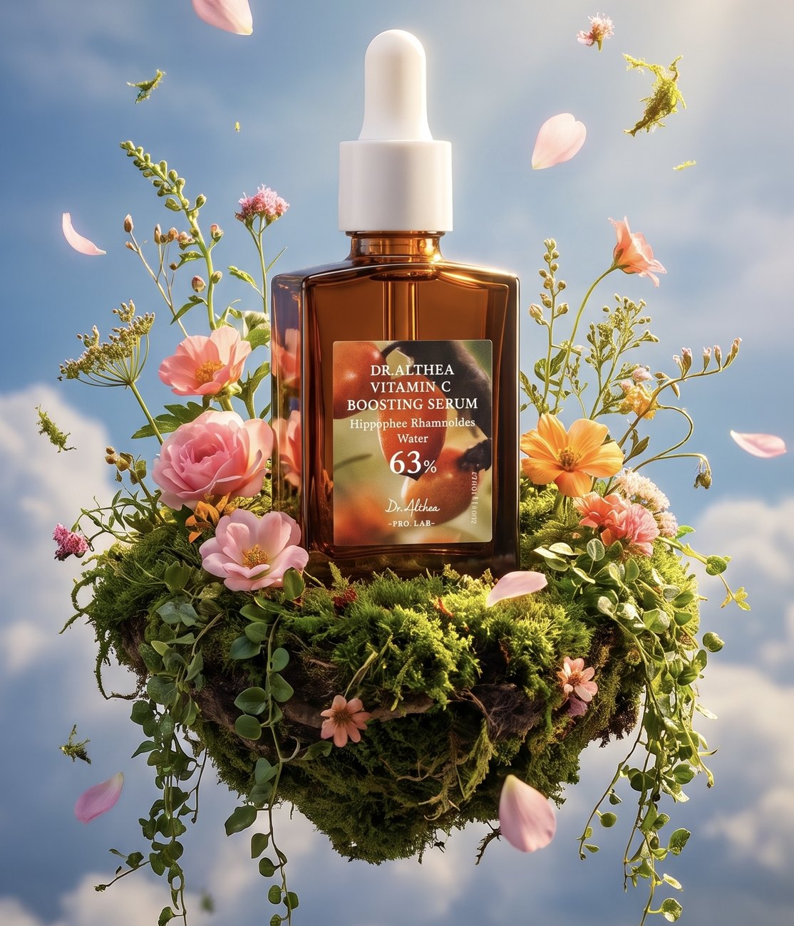 Campaign — serum with flowers