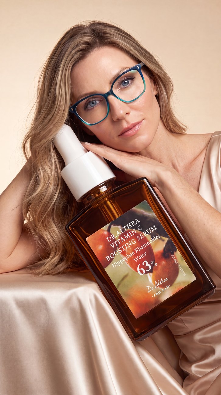 Campaign — model with serum, satin